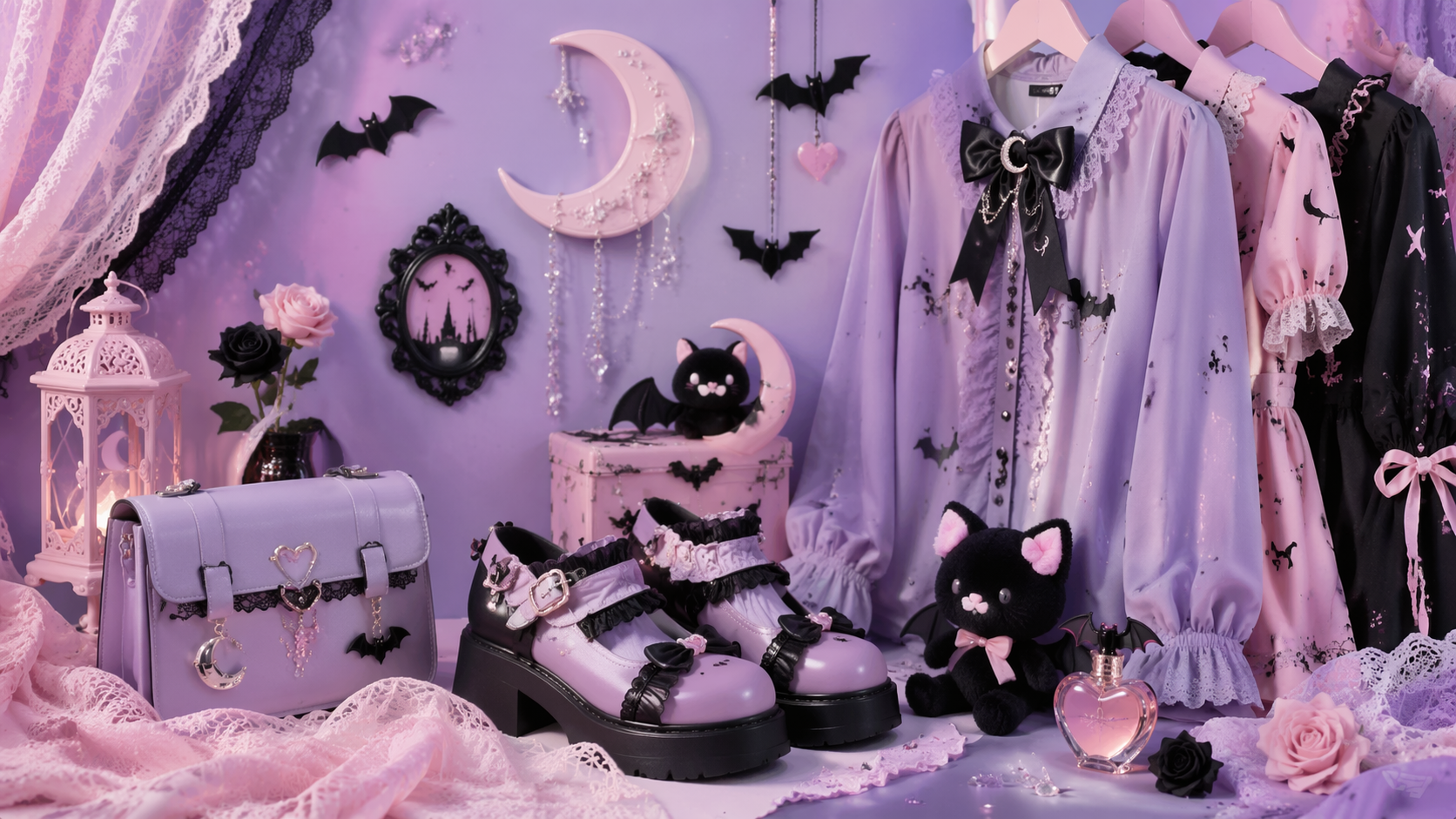 Dreamina pastel goth hình ảnh anh hùng thẩm mỹ