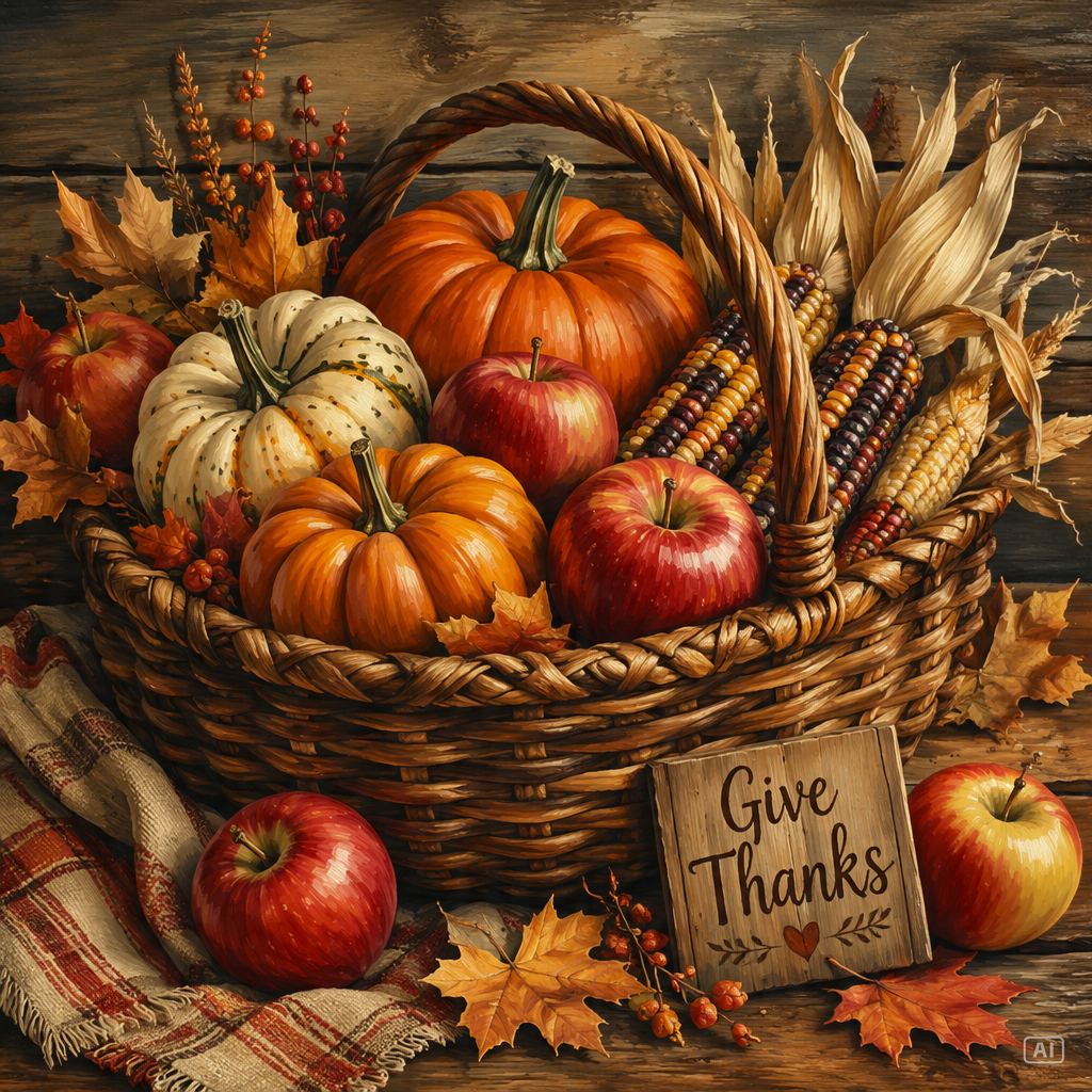 Harvest basket art prompt generated by Pippit
