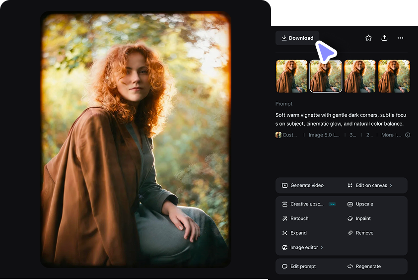 Free AI Vignette Photo Editor Style Any Photo Instantly