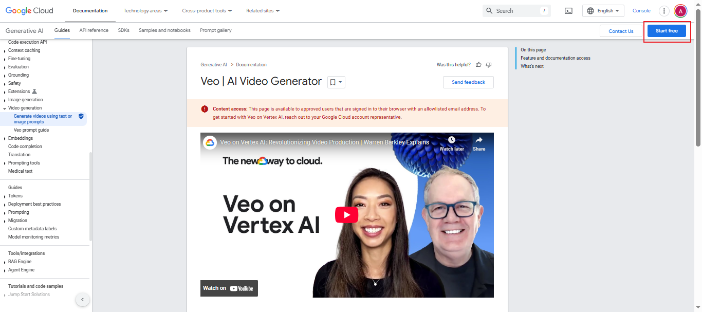 Tekst na wideo ai google
