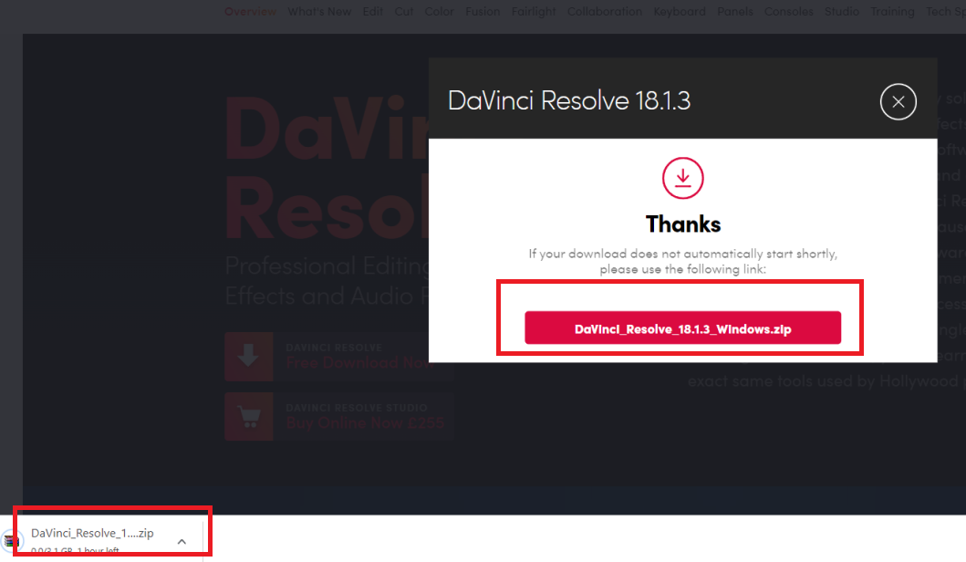 Davinci Resolve Studio kostenloser Download