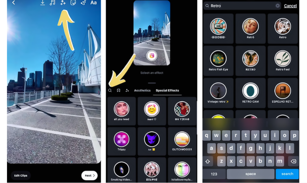 Редагувати відео з ефектами в Instagram