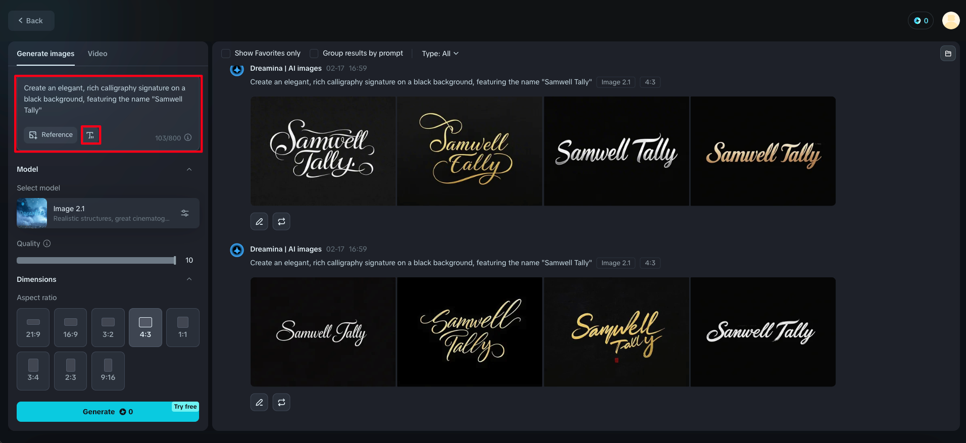 Generator de semnături de caligrafie online