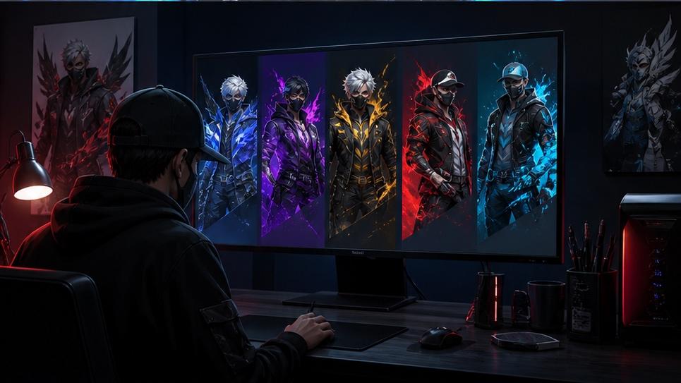 Free Fire gaming profile prompt design visual