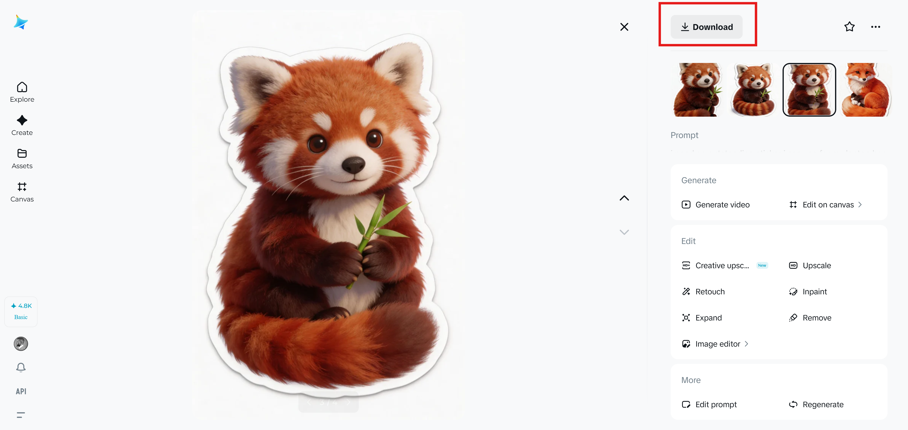 Dreamina AI: download jouw sticker