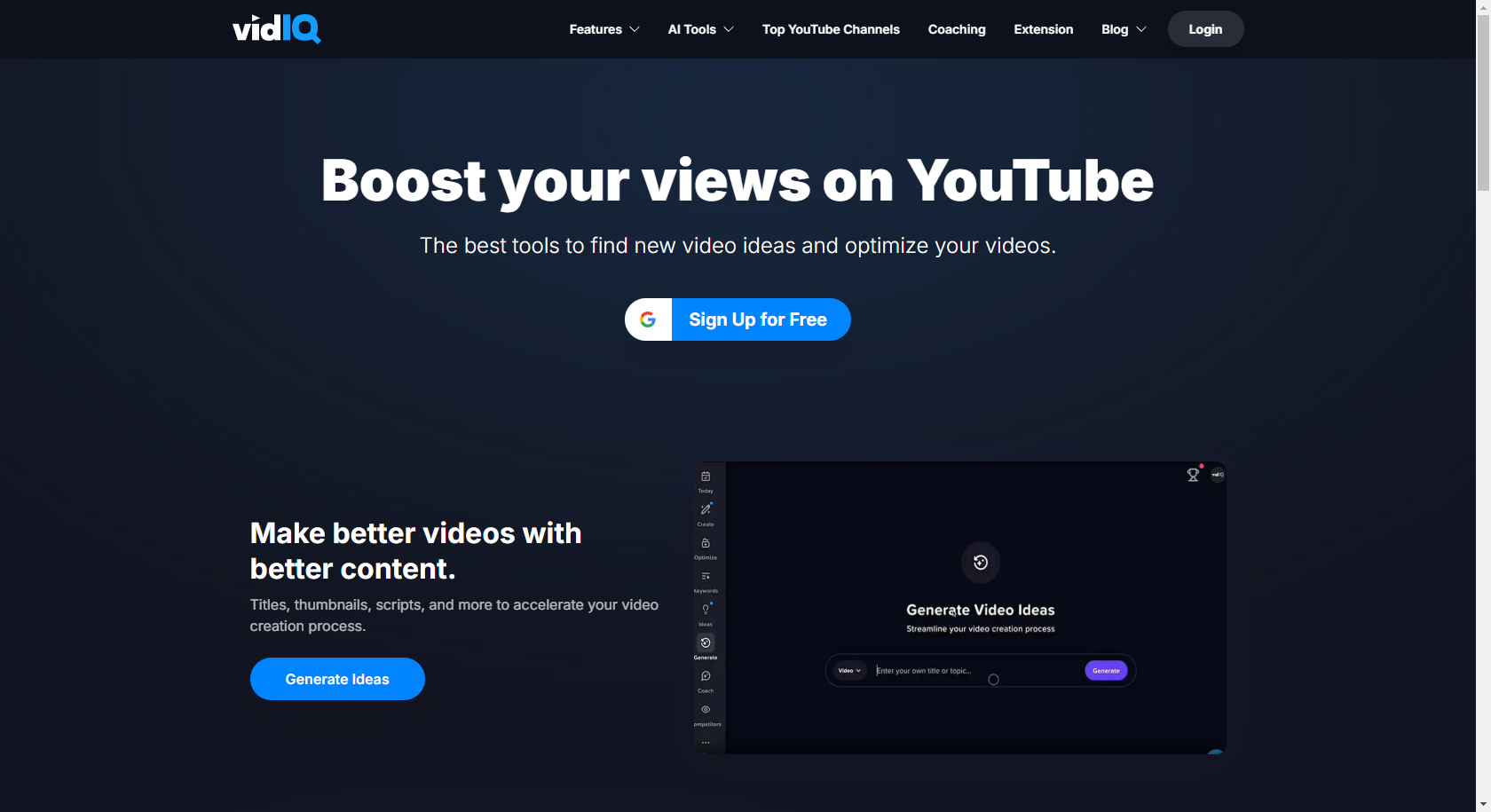 VidIQがYouTubeの視聴回数を増やす