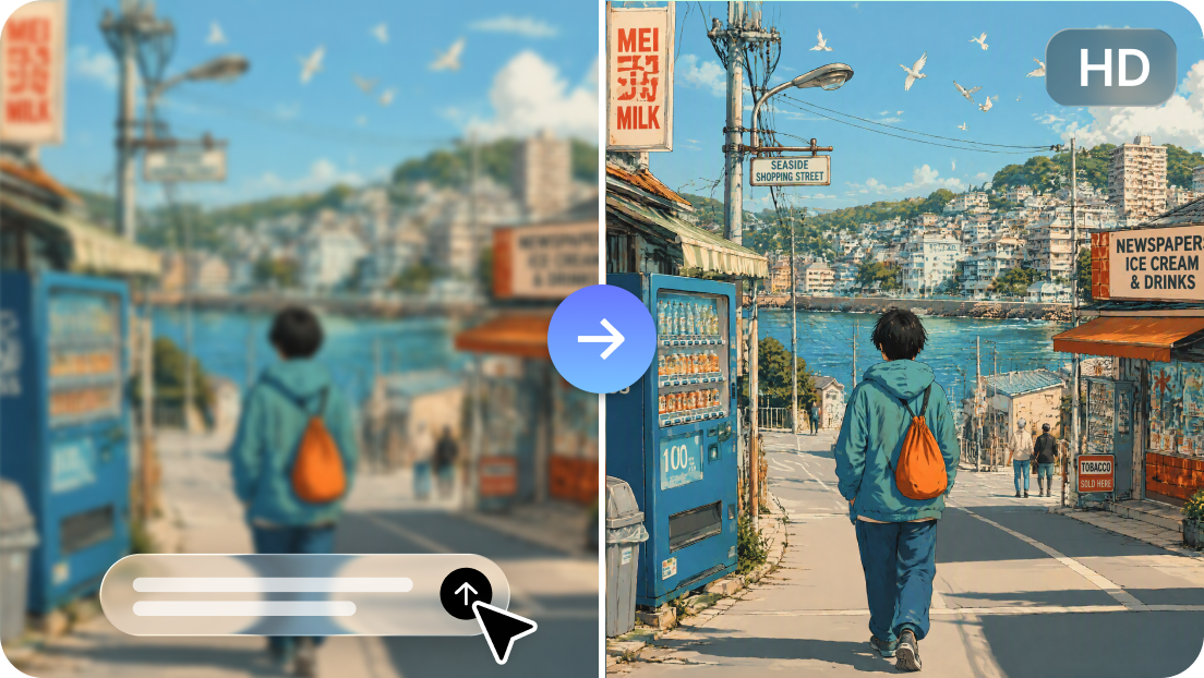 HD video upscaling and frame enhancement