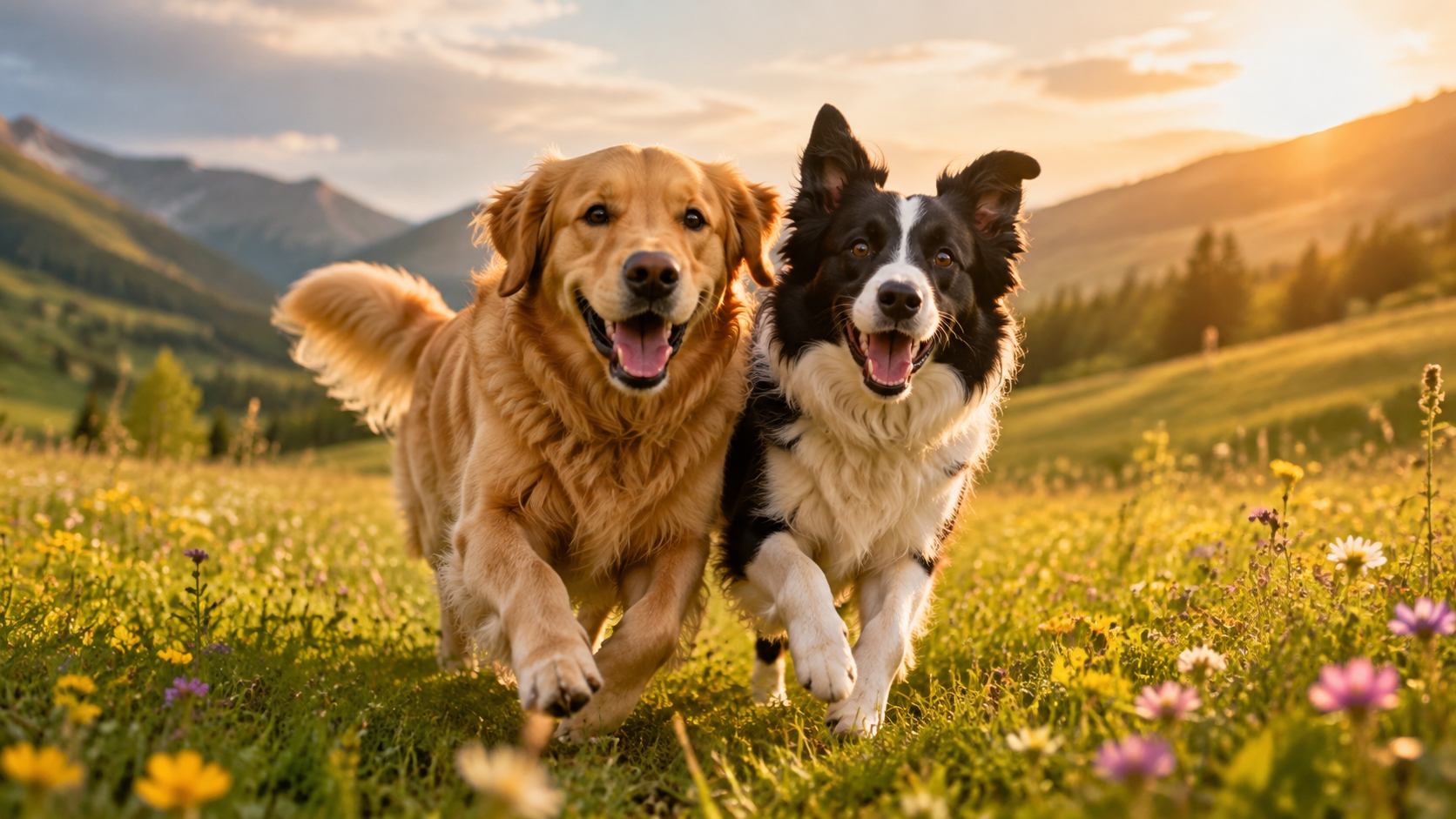 Two Dogs in a Meadow