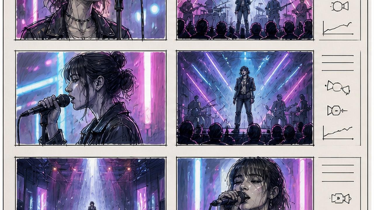 Müzik Videosu Storyboard Maker istemi sonucu 1