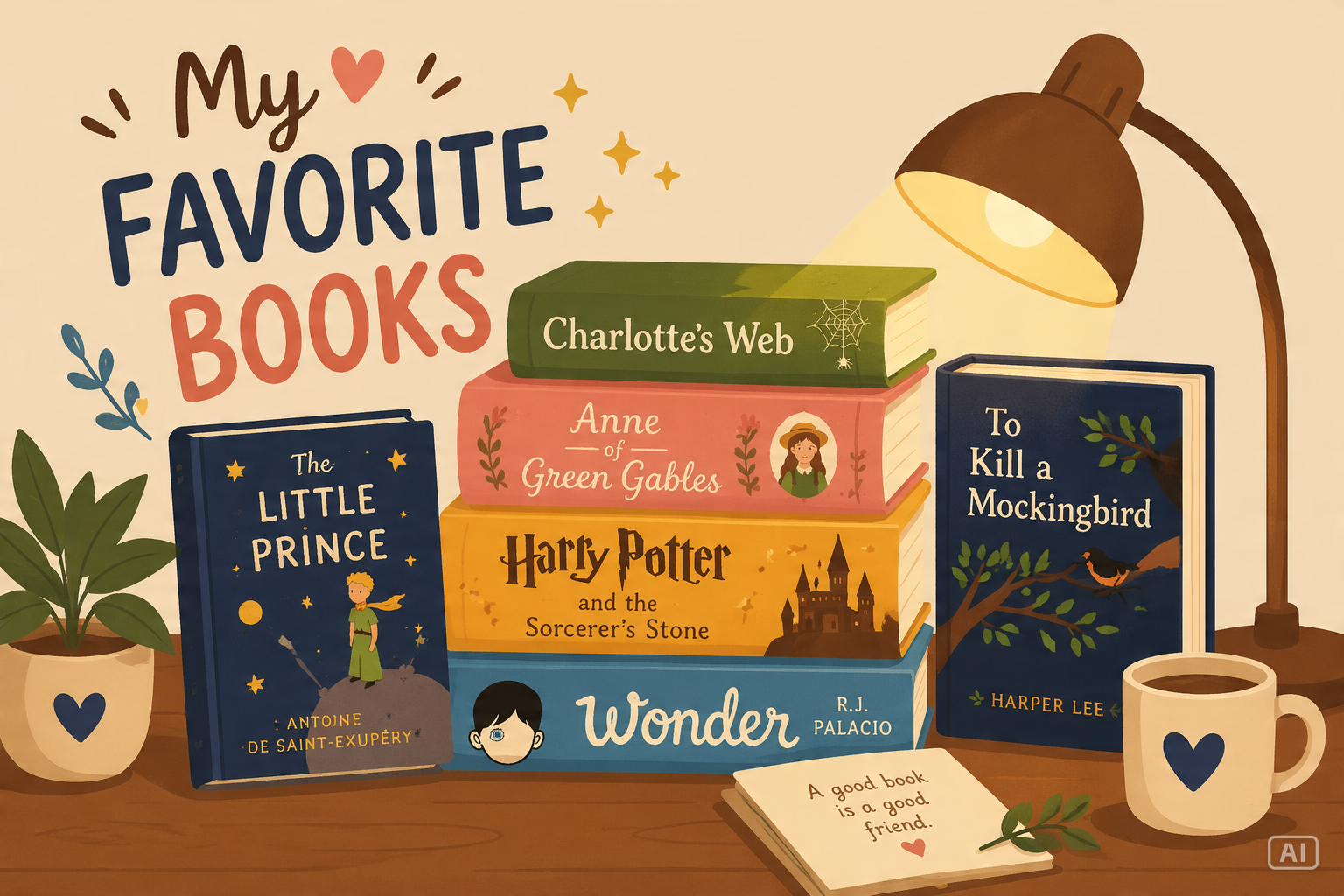 All About Me favorite books slide generated by Pippit
