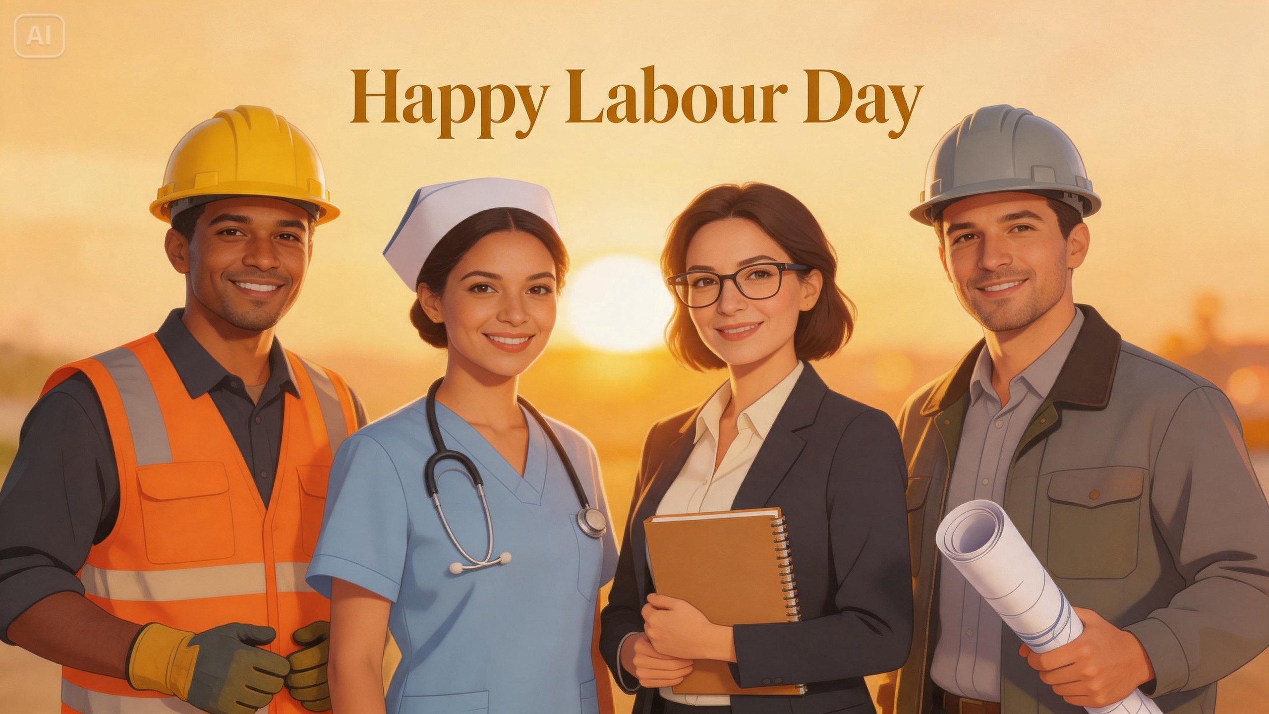 Labor Day wenskaart AI foto mobiele achtergrond afbeelding