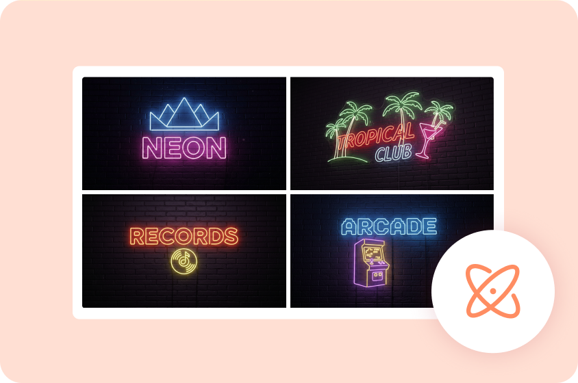Verschiedene Stile aus dem Neon-Schriftgenerator