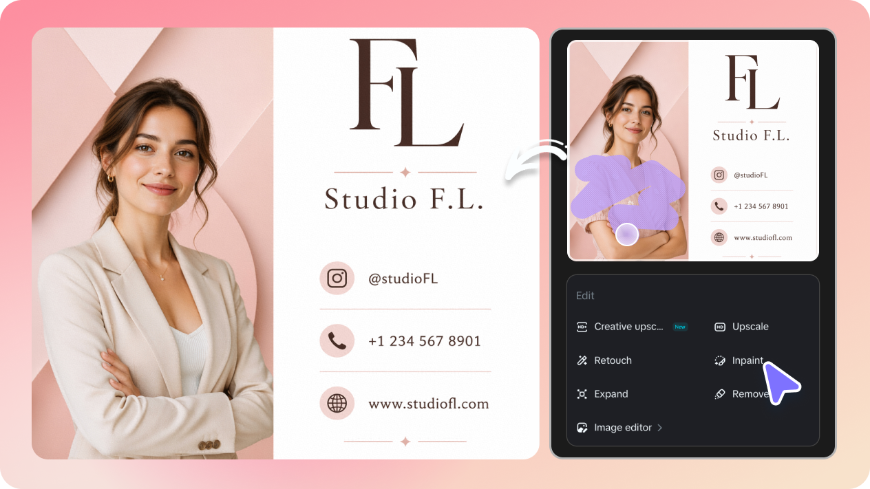 Refine card details with targeted AI editing