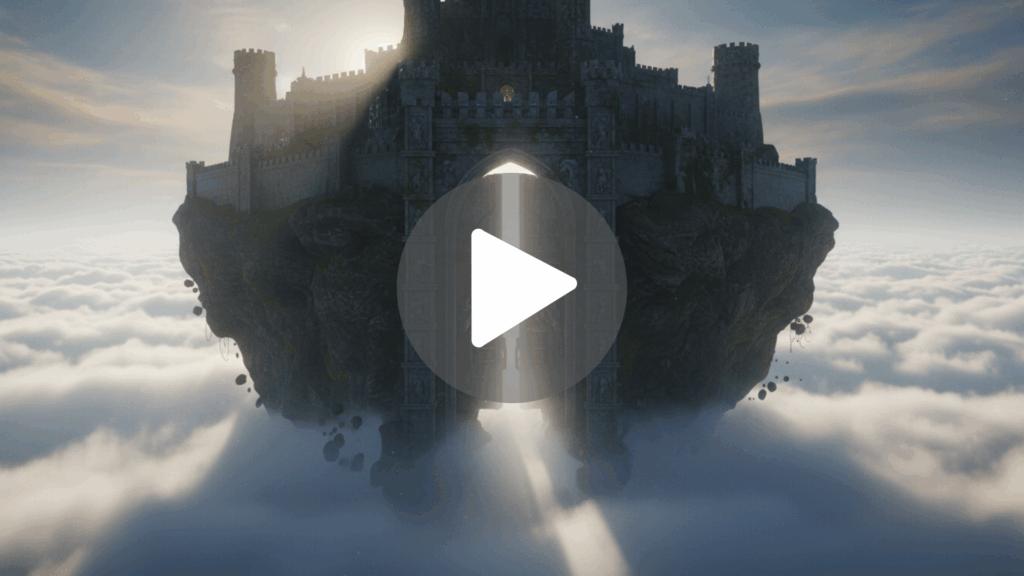 Starověký kamenný hrad přistane