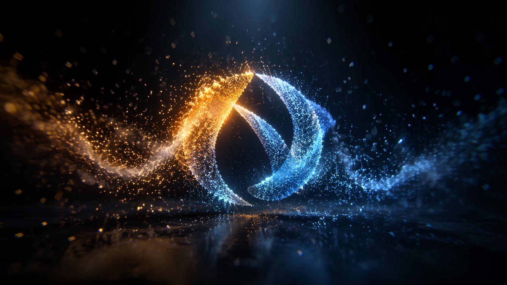 Dreamina logo animation video prompts prompt example 3: Particle assembly