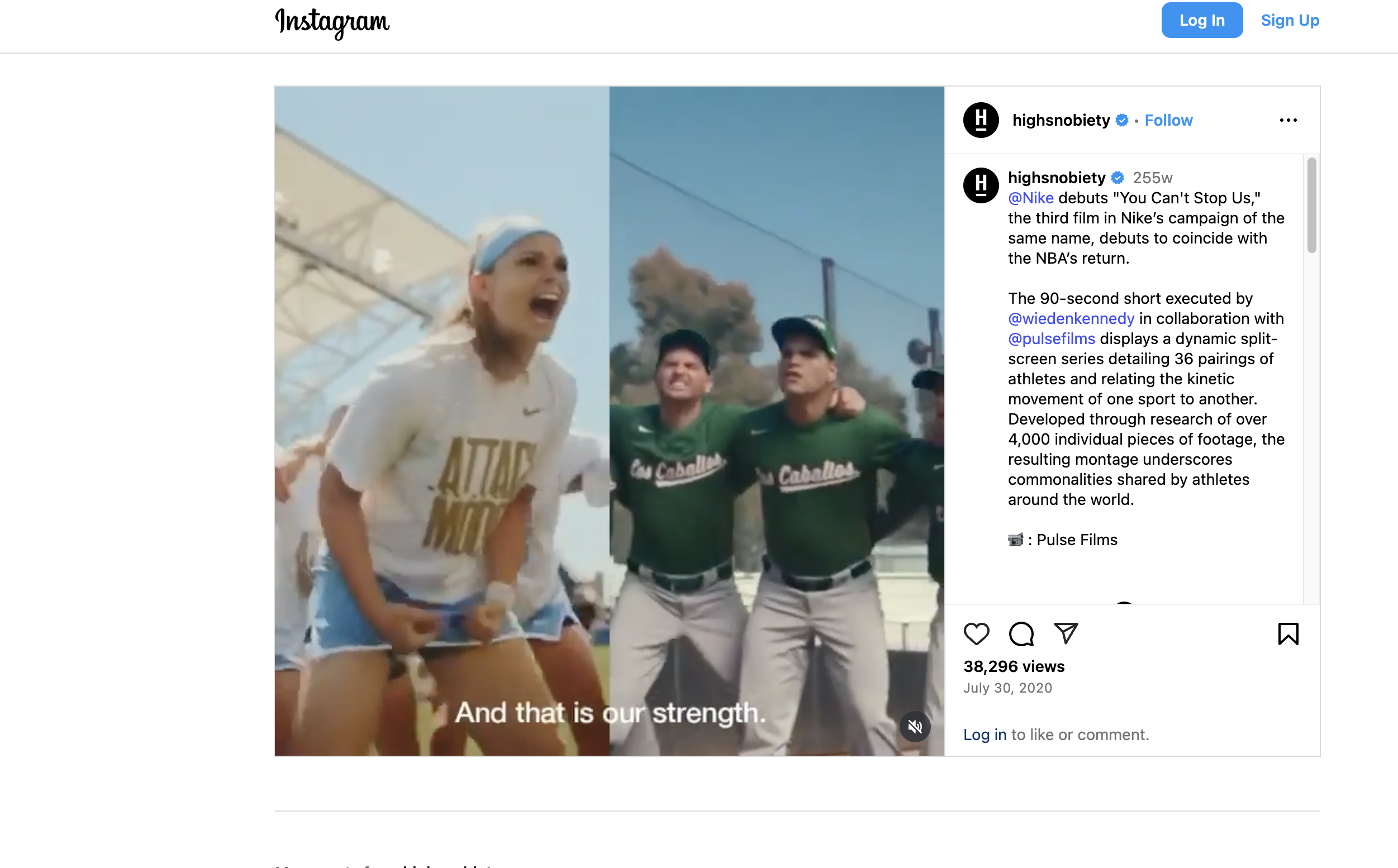 Nike - "Non puoi fermarci"