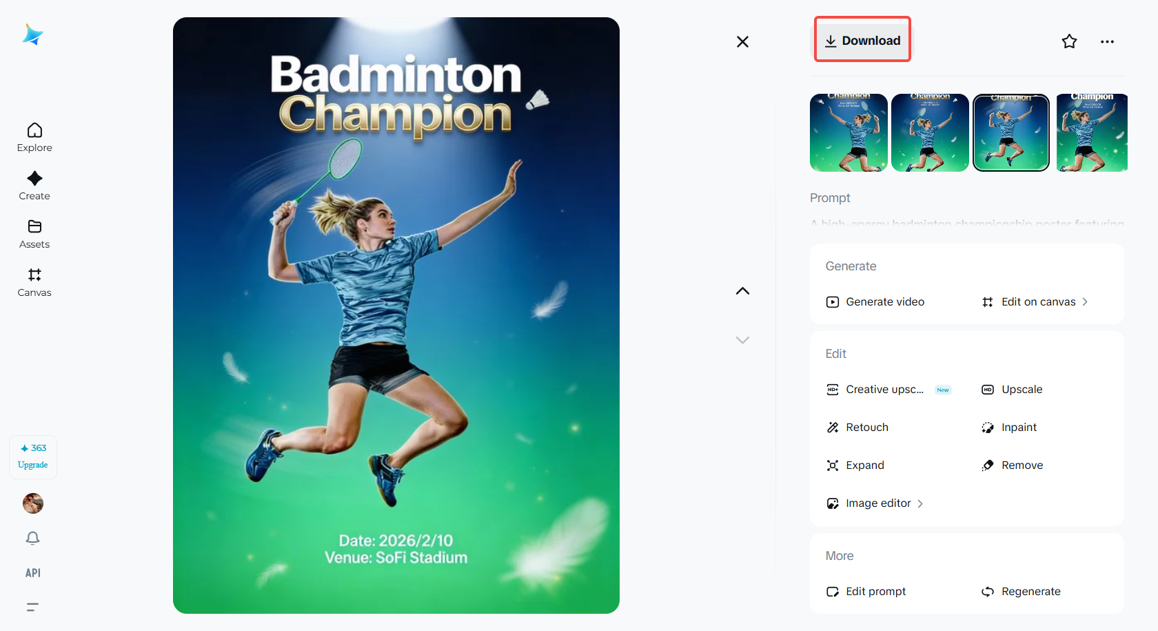 Download the badminton poster
