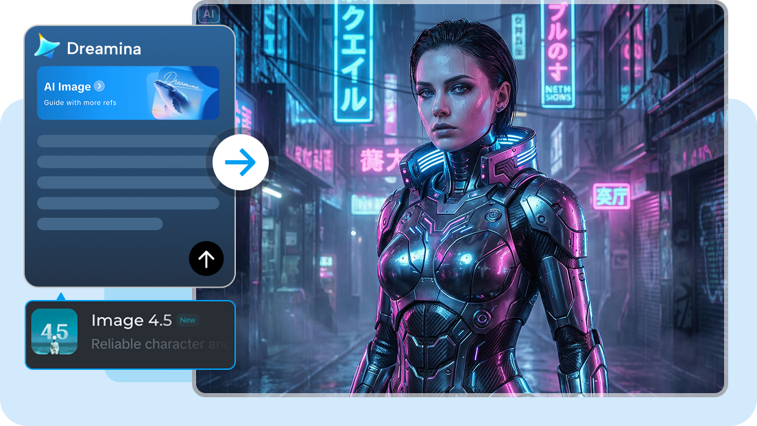 Hasilkan seni AI cyberpunk dari antarmuka prompt teks