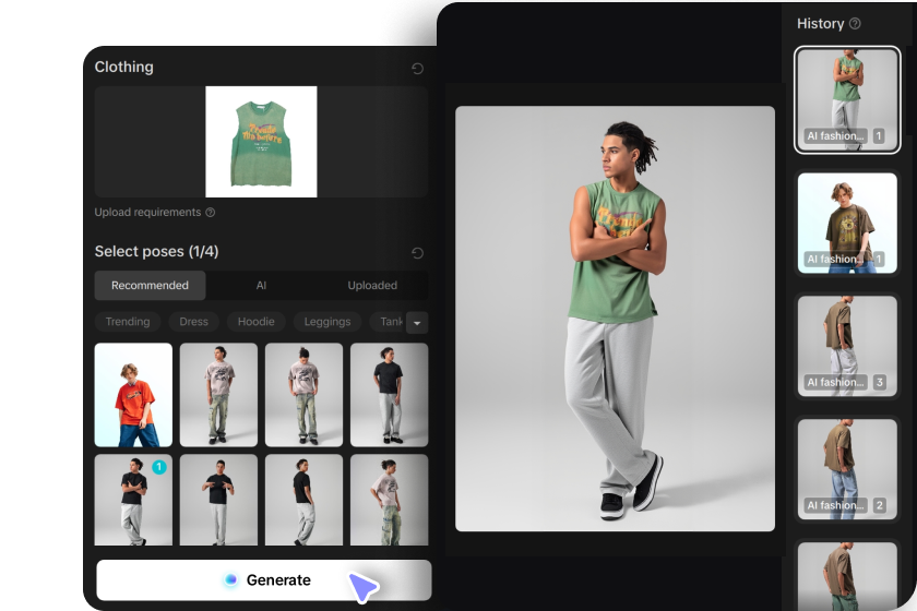 Een AI-model selecteren in CapCut-desktop om zomerse muziekfestivaloutfits te promoten
