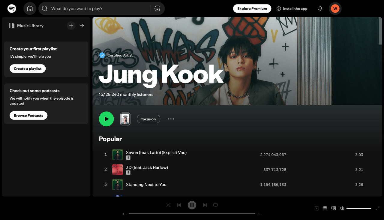 Jungkook - L'artiste K-pop le plus diffusé sur Spotify, célèbre pour sa voix douce