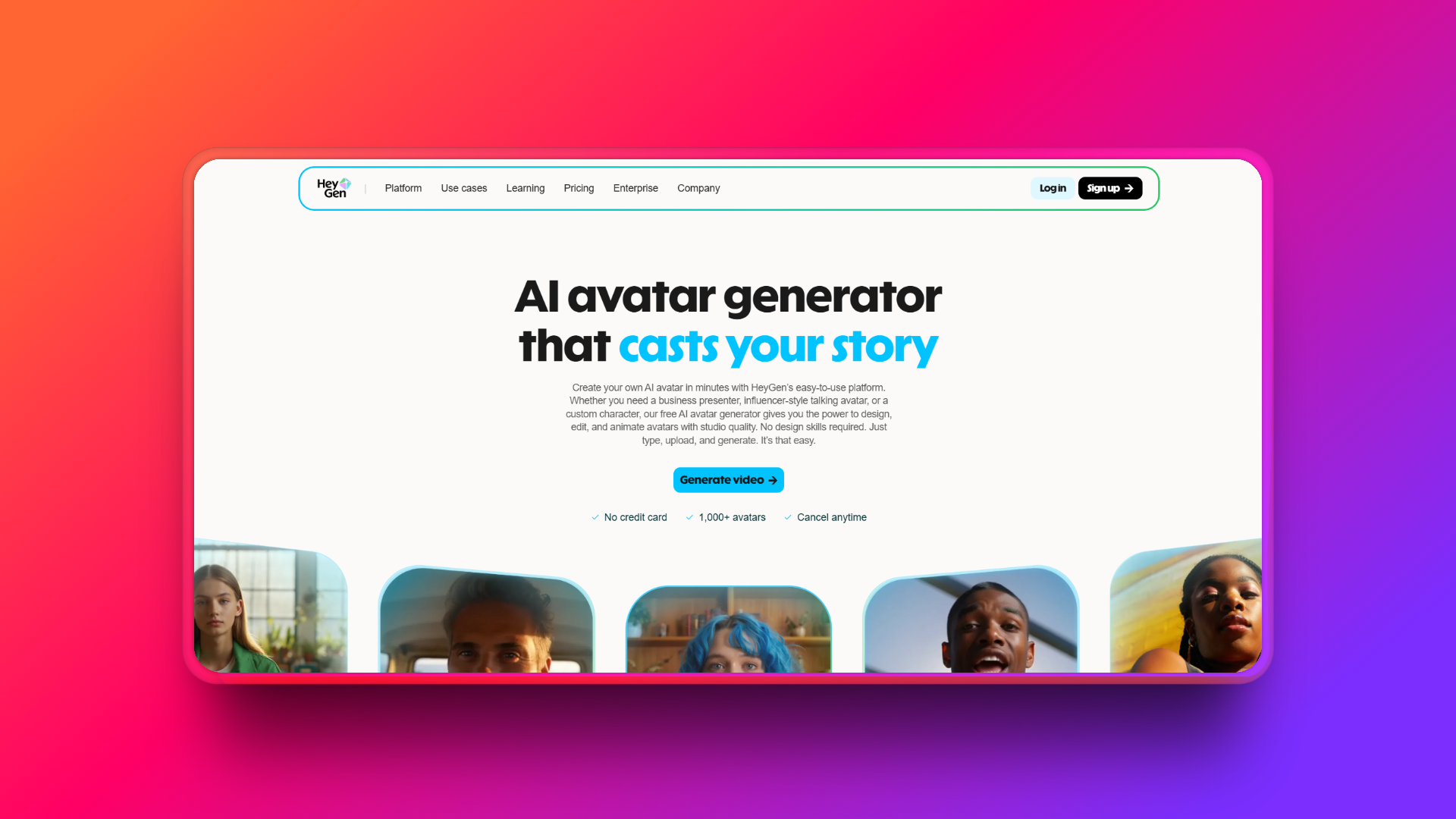 Generatore di avatar AI di HeyGen