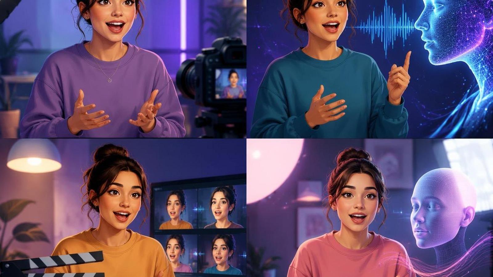 illustration lip sync AI template cover