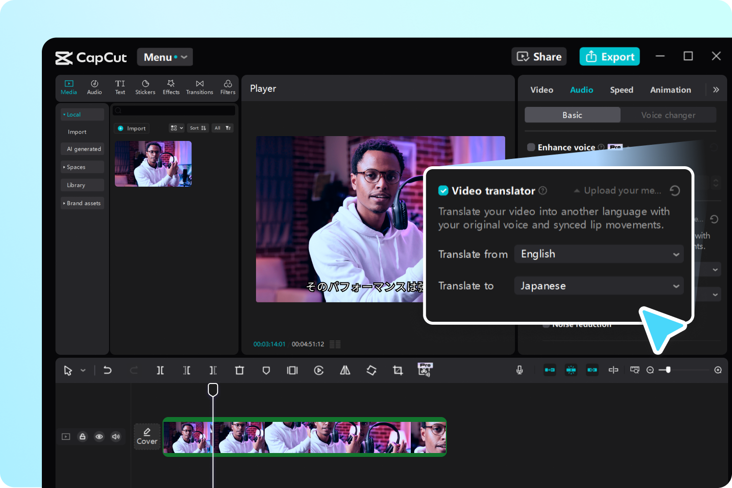 Dublagem em minutos com IA dubber
