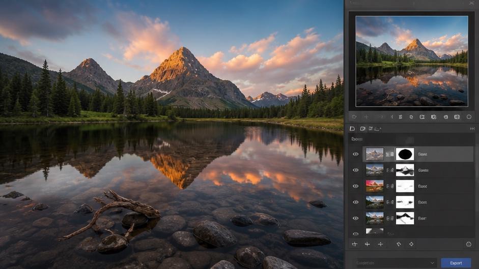 GIMP photo editor layered retouching workflow visual