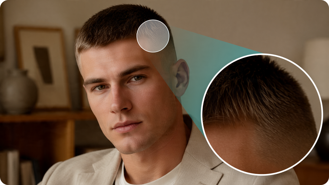 Smart blend for realistic hair textures