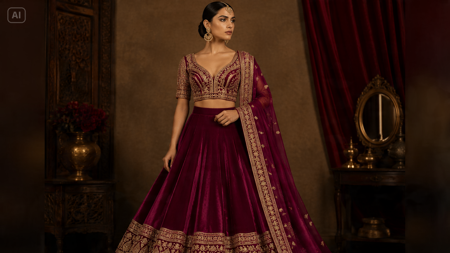 snabb sett tjej lehenga