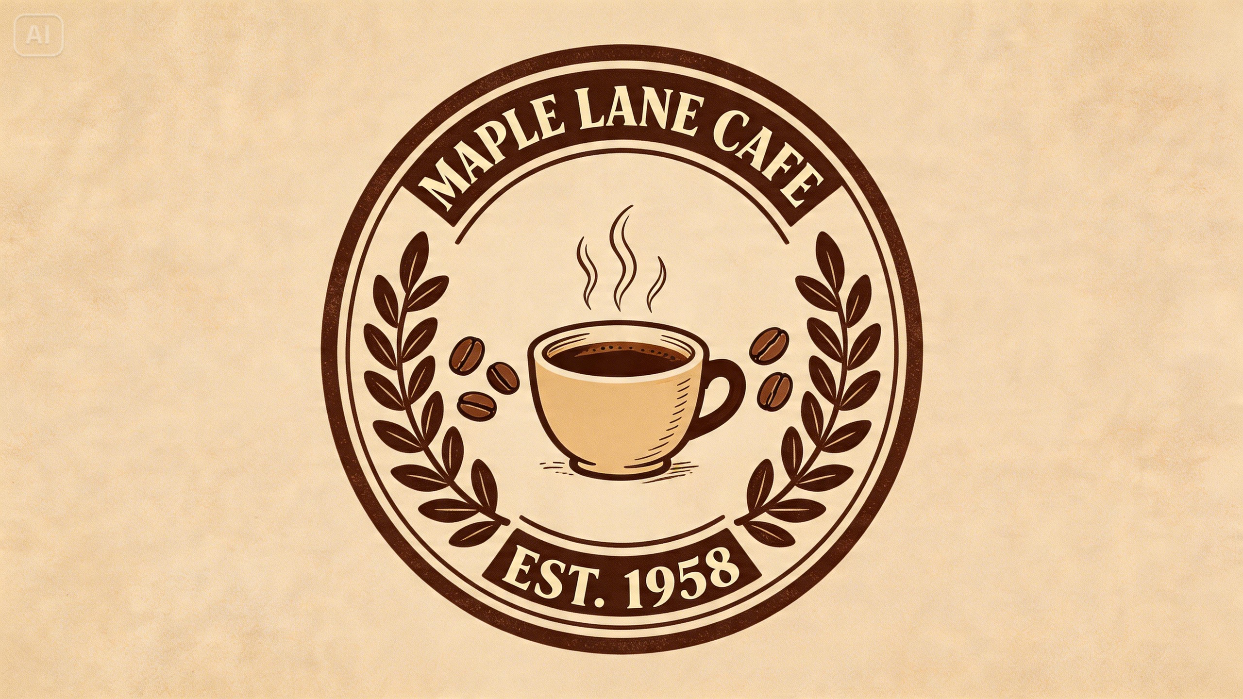 Aufforderung für ein gemütliches Vintage-Café-Logo