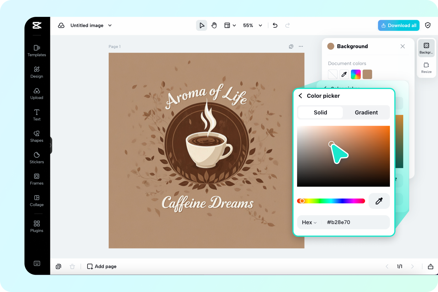 Adjon hozzá design elemeket és hátteret