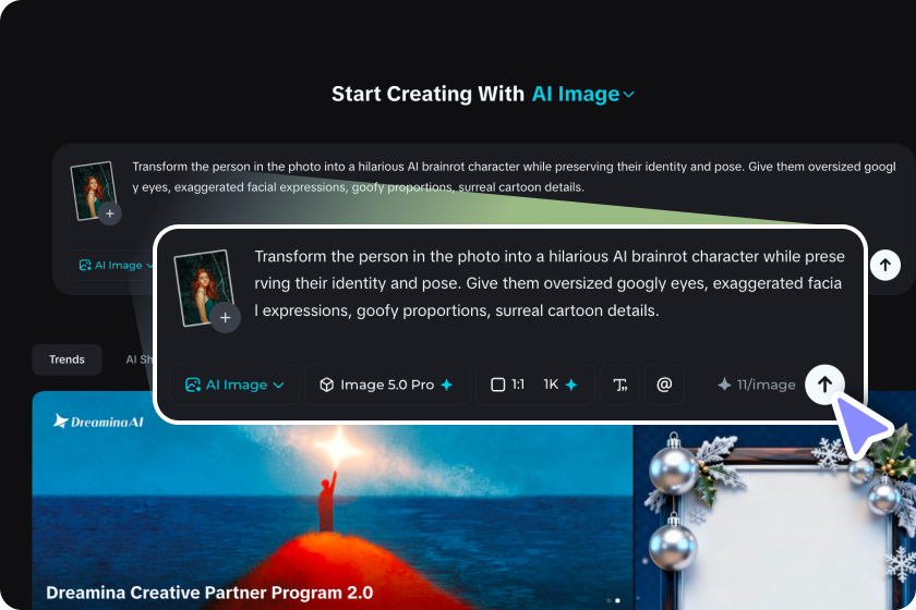 Upload a reference image and enter a prompt