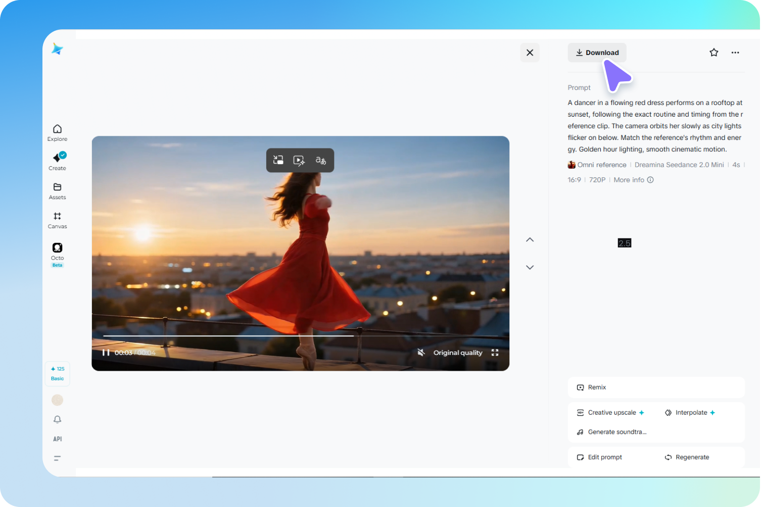 Preview and download your video
