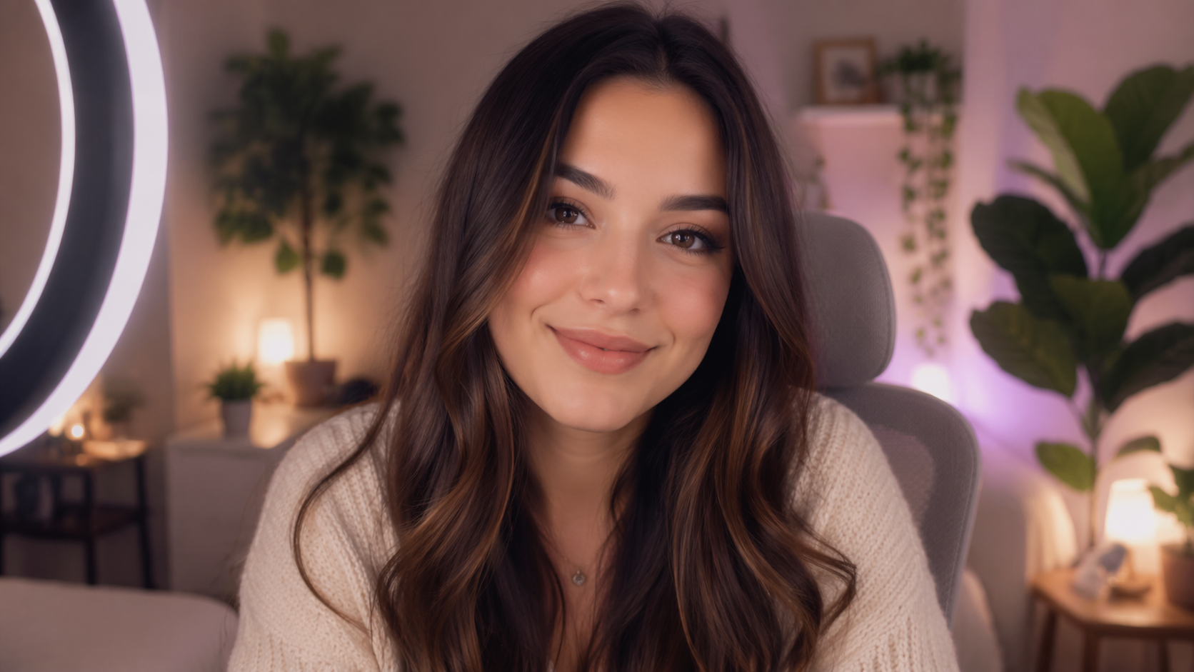Dreamina AI webcam filter prompt example 2: Creator Desk Background