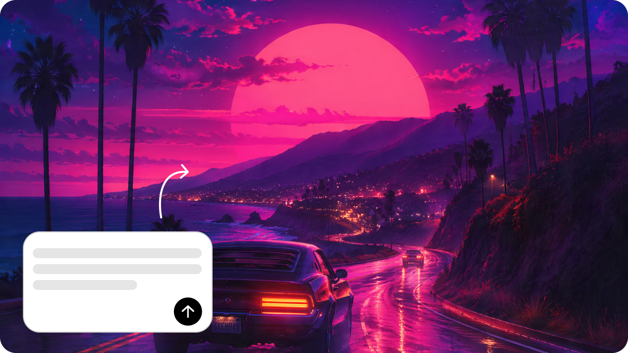 Create stunning synthwave images with text prompts