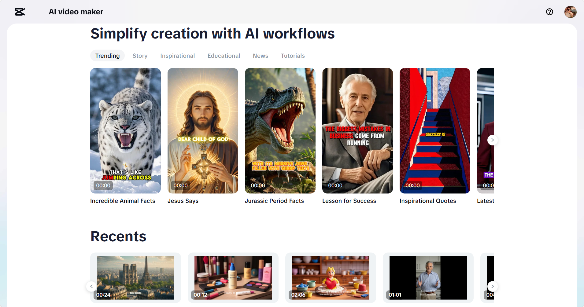 CapCut Web: create AI cat videos