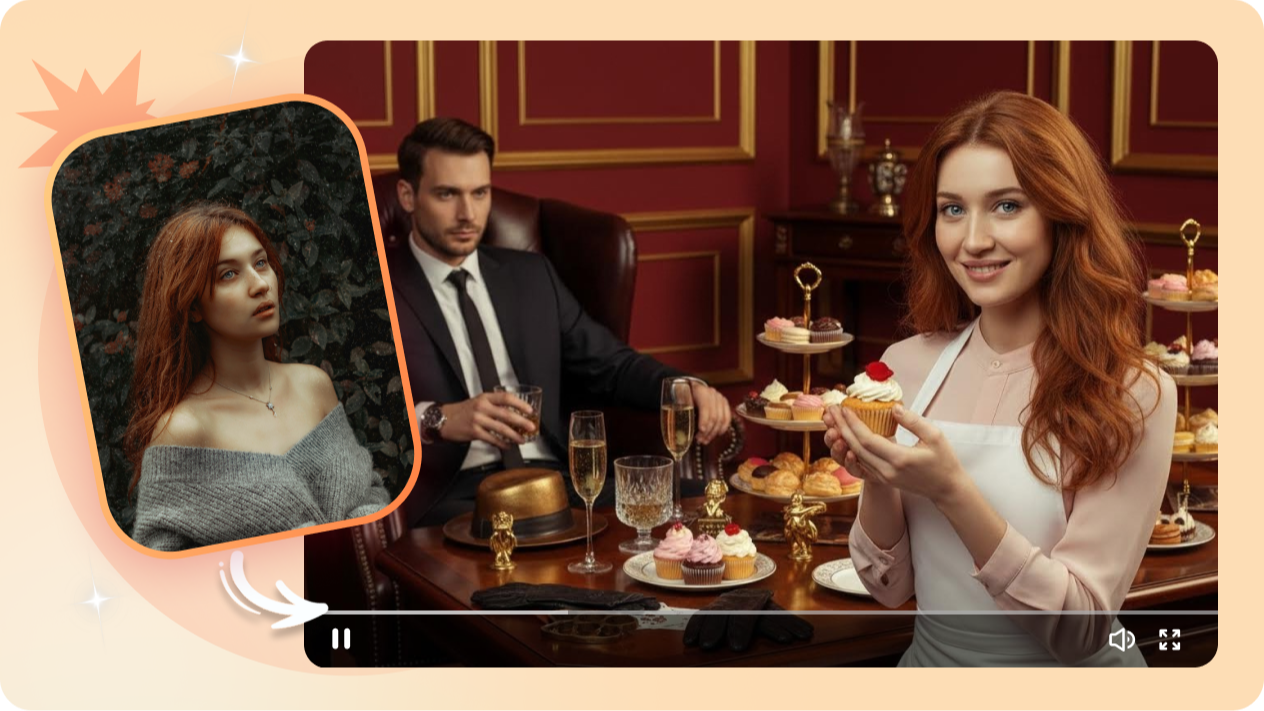 Animate character photos into dramatic video scenes