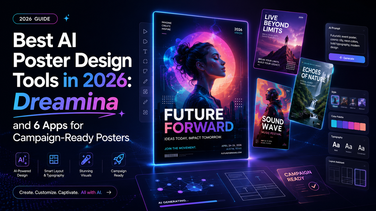 2026년 최고의 AI 포스터 디자인 도구: 캠페인 준비 포스터를 위한 Dreamina 및 6개의 앱