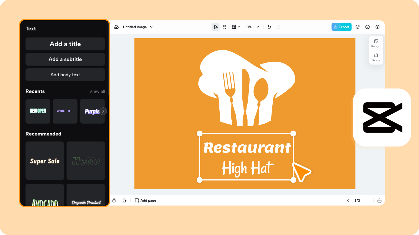 projekt logo restauracji