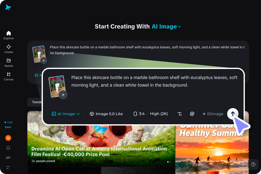 Téléchargez votre produit et écrivez votre invite de scène