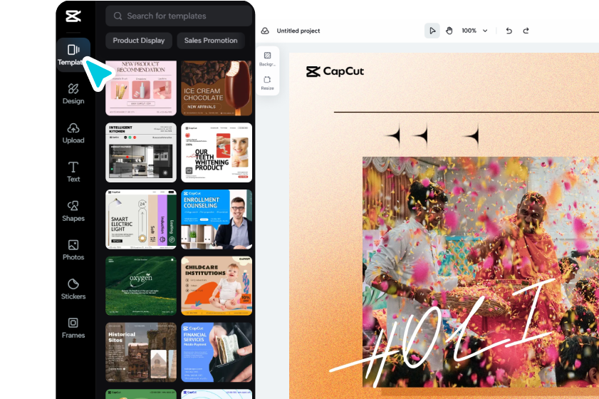 Acesse o CapCut e selecione o modelo