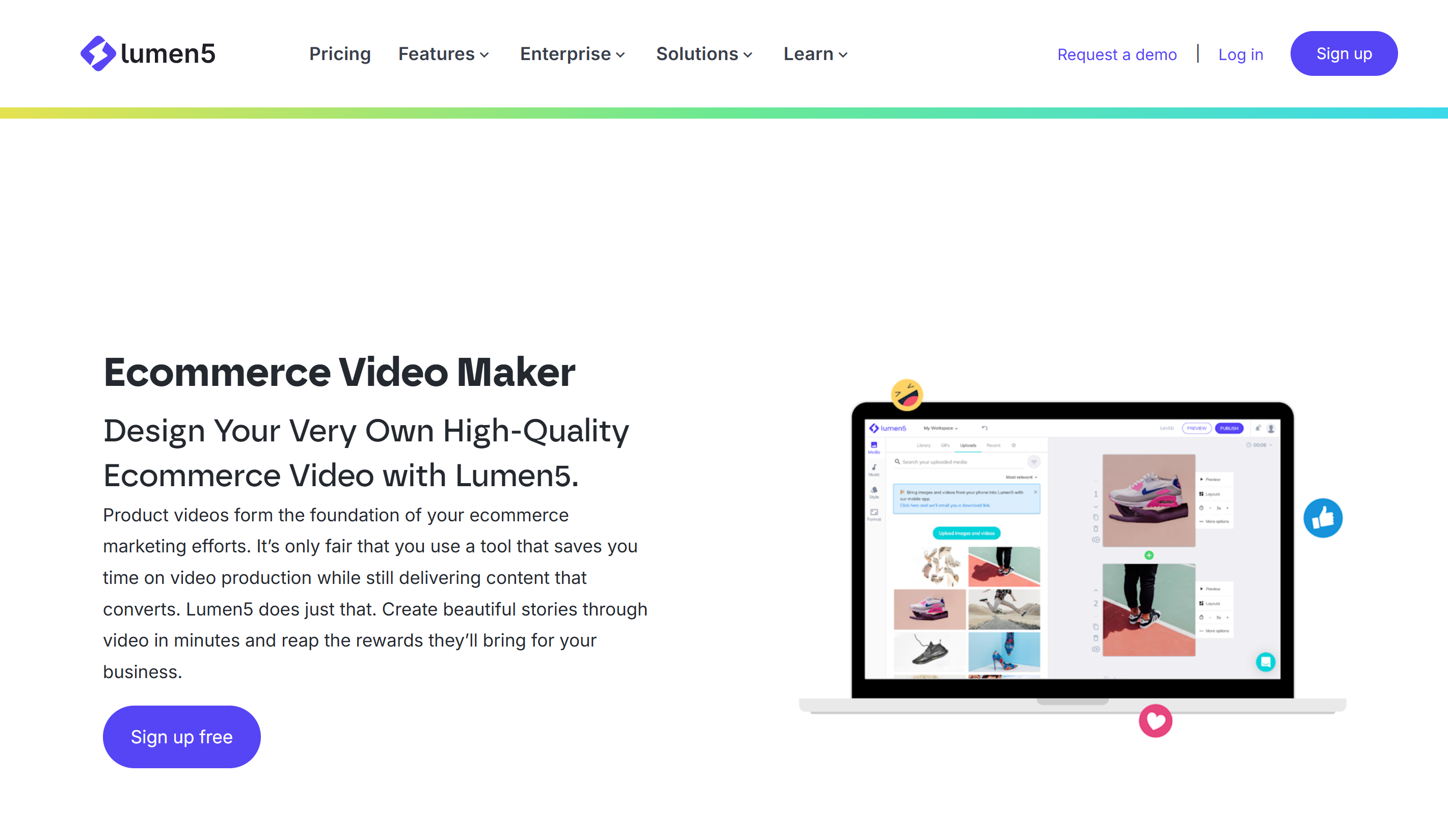 Interface von Lumen5 – der am besten bewertete E-Commerce-Video-Editor