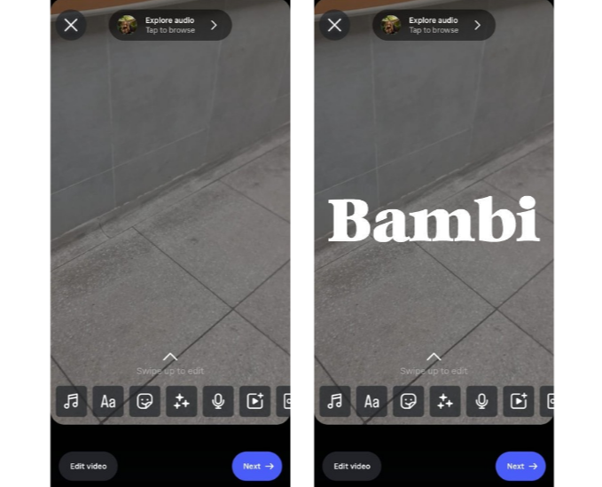 Fuente serif en negrita en Instagram
