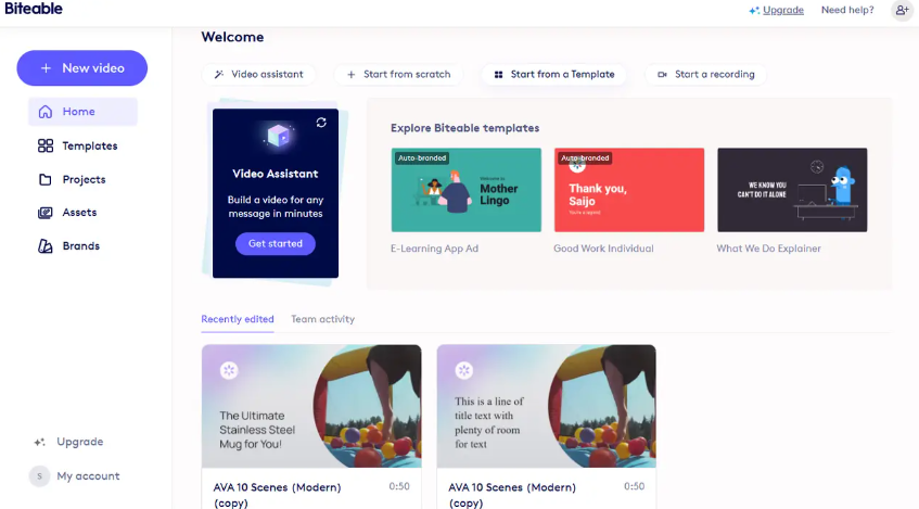 Interface of Biteable