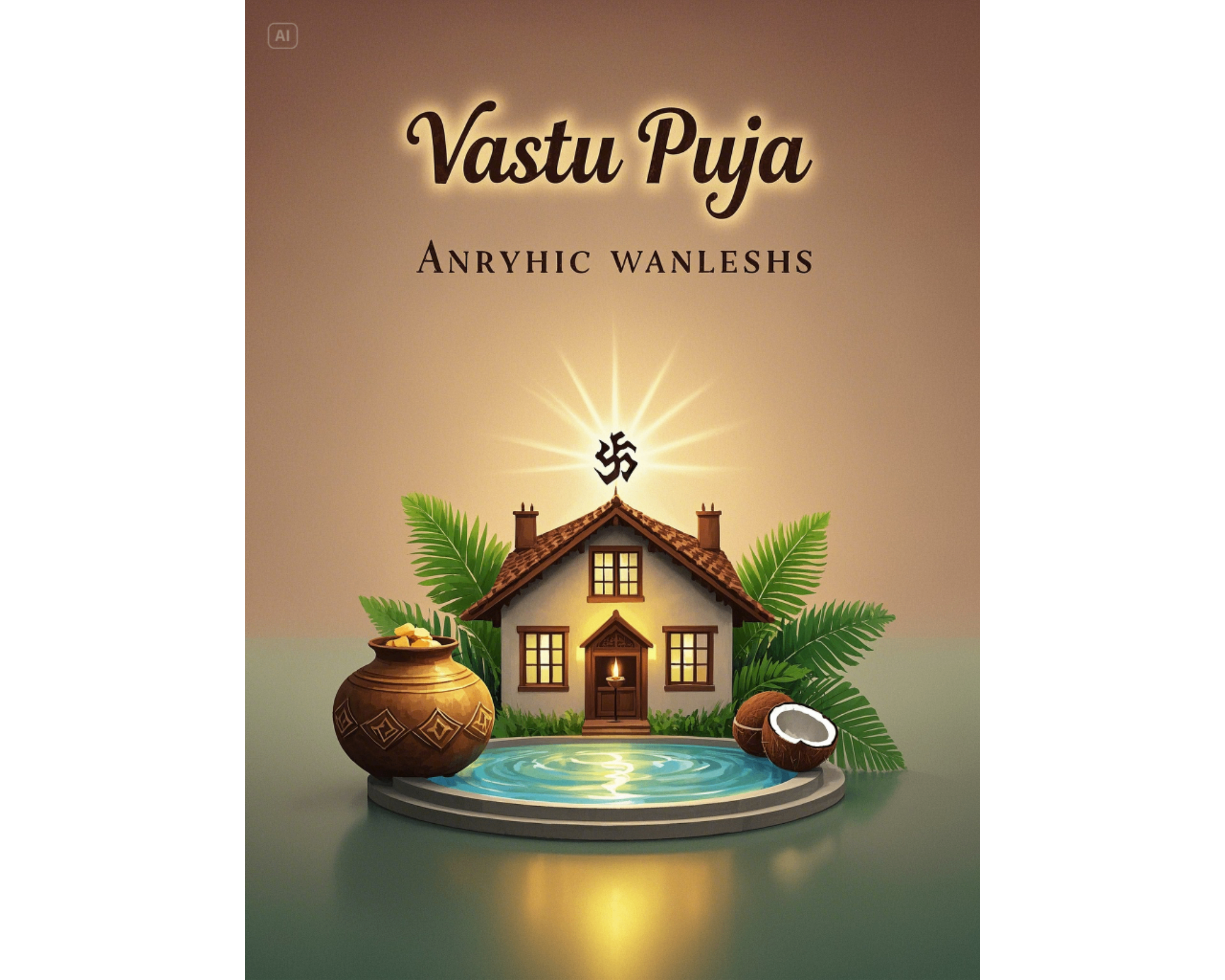 Design del biglietto d'invito Vastu Puja
