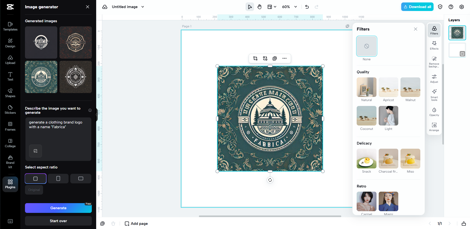 Interfaccia di CapCut Web - un modo rapido per creare loghi di branding