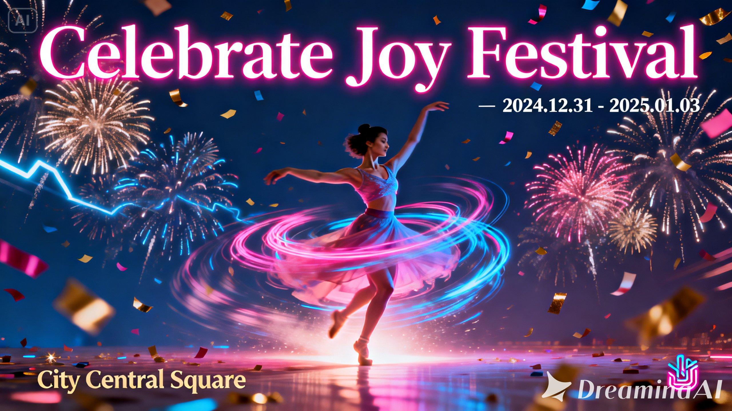 Festival poster with vibrant motion and visual contrast effects