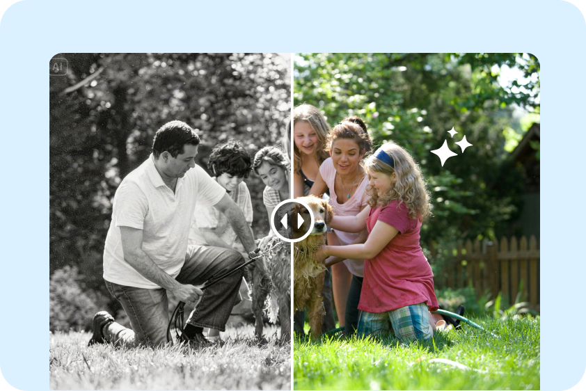 Schwarz-Weiß-Familienfotos mit Dreamina