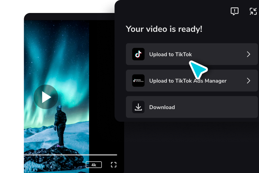 Share contents in CapCut promo video maker